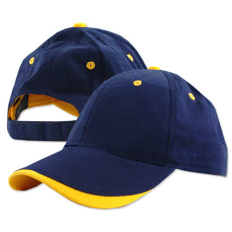 Blue and yellow cap
