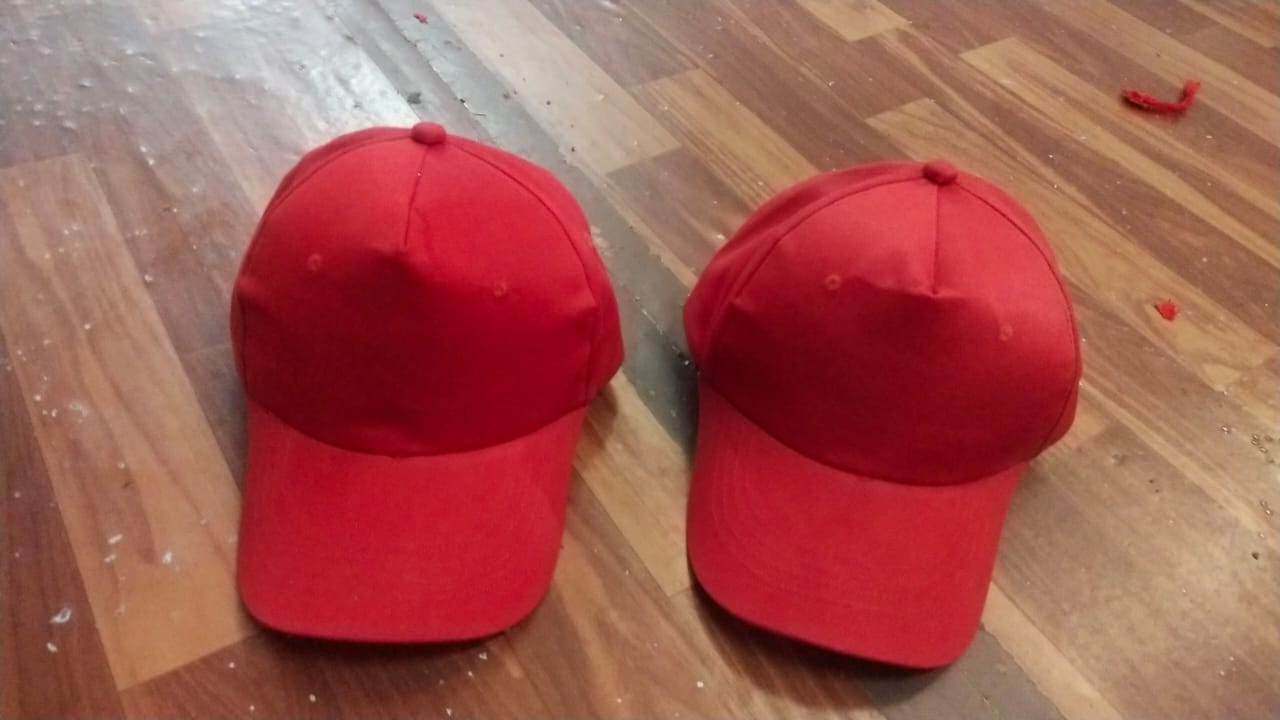 Pair of two red caps